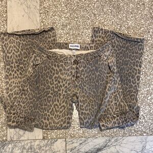 Disclosure Leopard Print Baggy Cargo Low Rise